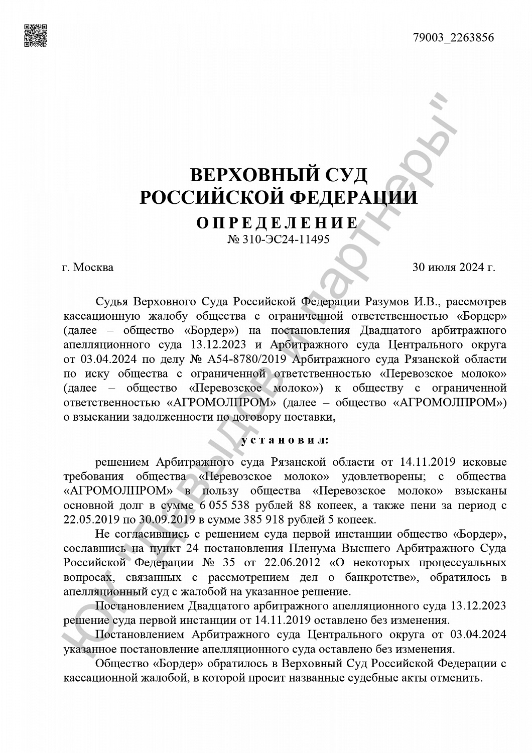 Решение от 30.07.2024