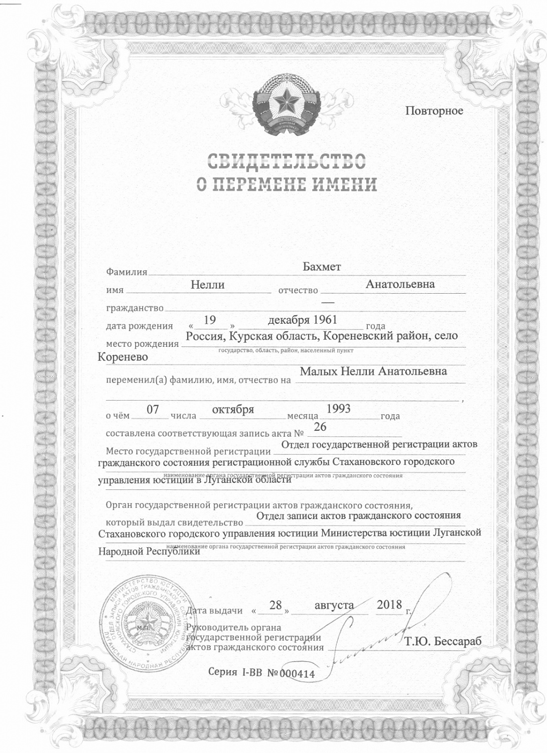 Малых Нелли Анатольевна
